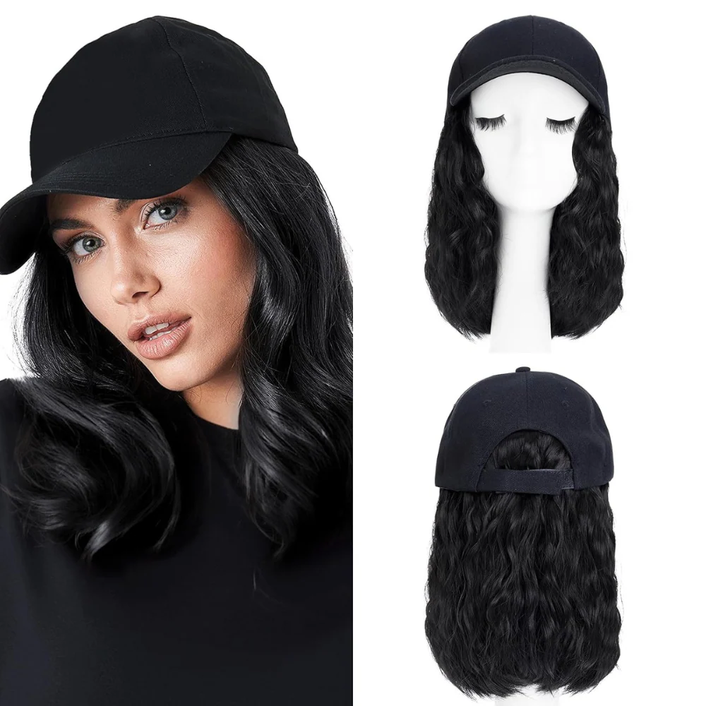 Heat Resistant Synthetic Wavy Wig Extension Baseball Cap - Image 11
