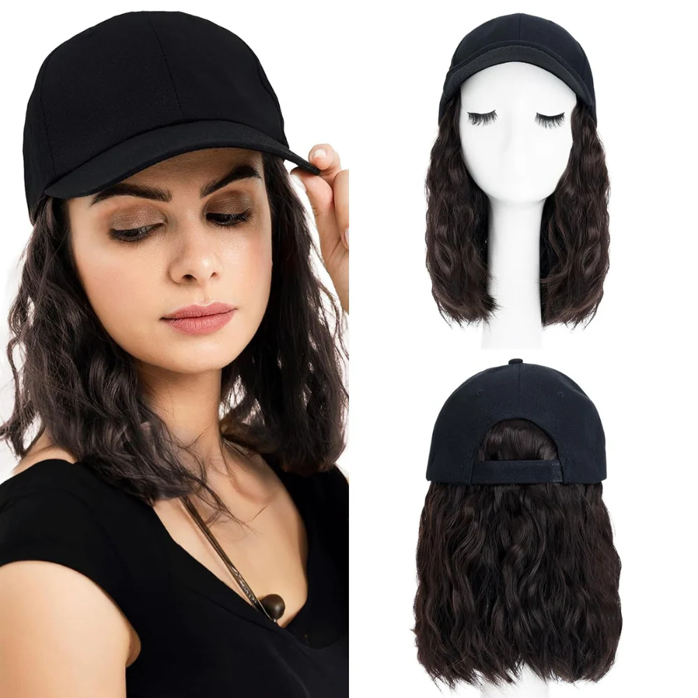 Heat Resistant Synthetic Wavy Wig Extension Baseball Cap - Image 6