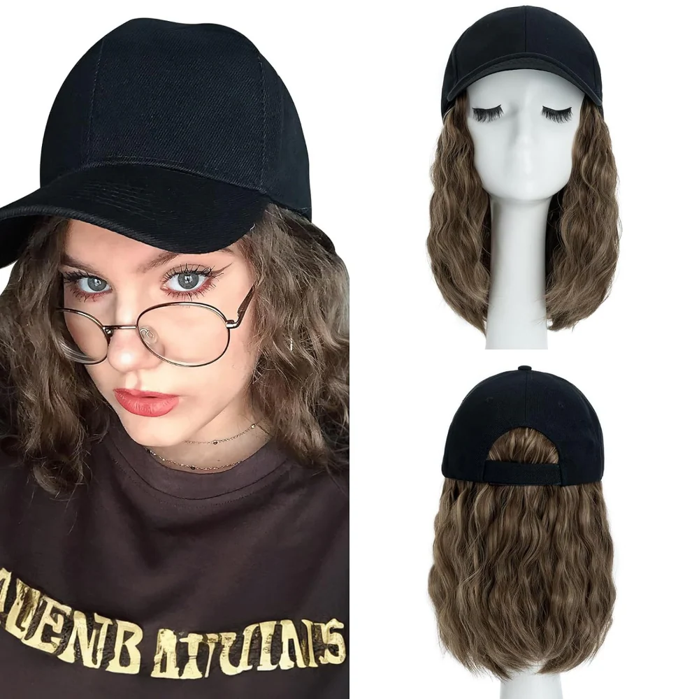 Heat Resistant Synthetic Wavy Wig Extension Baseball Cap - Image 8