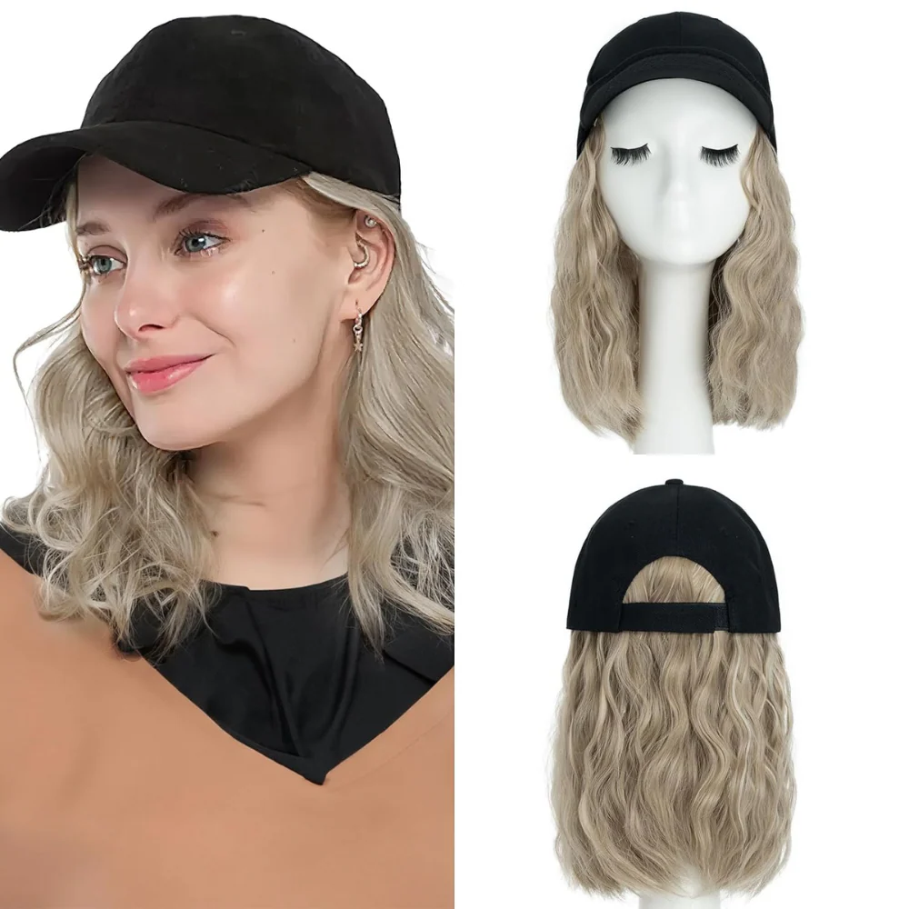 Heat Resistant Synthetic Wavy Wig Extension Baseball Cap - Image 9