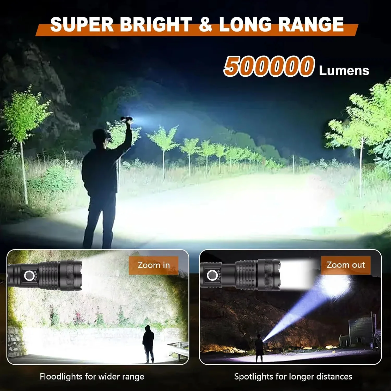 High Lumen Rechargeable Flashlight - Image 4