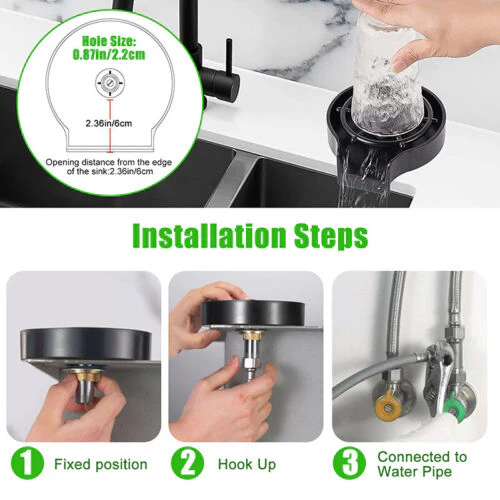 High Pressure Kitchen Sink Cup Rinser - Image 3