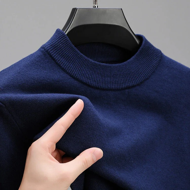 High-Quality Men's Cashmere Sweater With Elegant Hem - Image 6