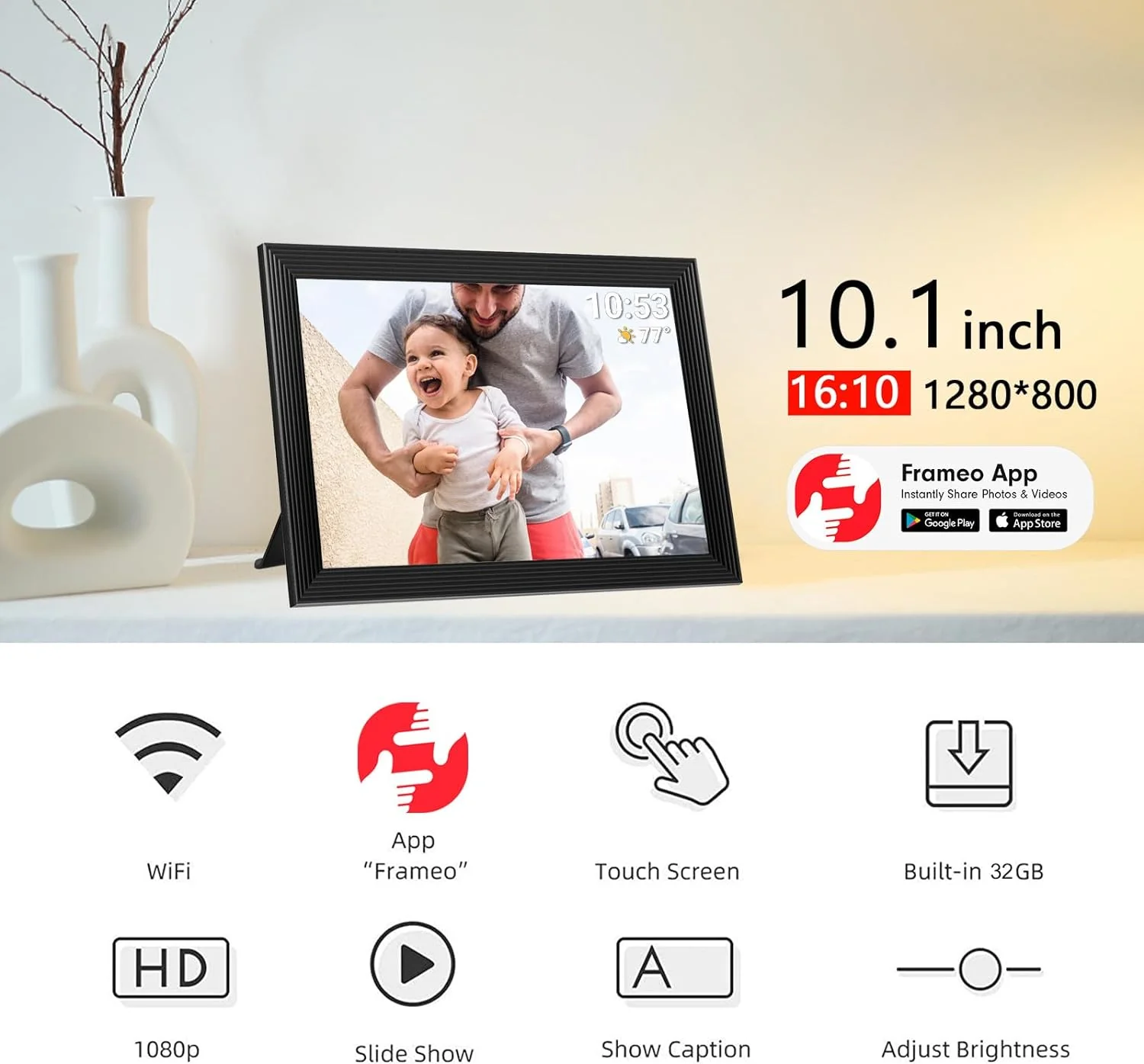 High-Resolution Digital Frame Top Electronic Frame With Video And Camera Features - Image 4