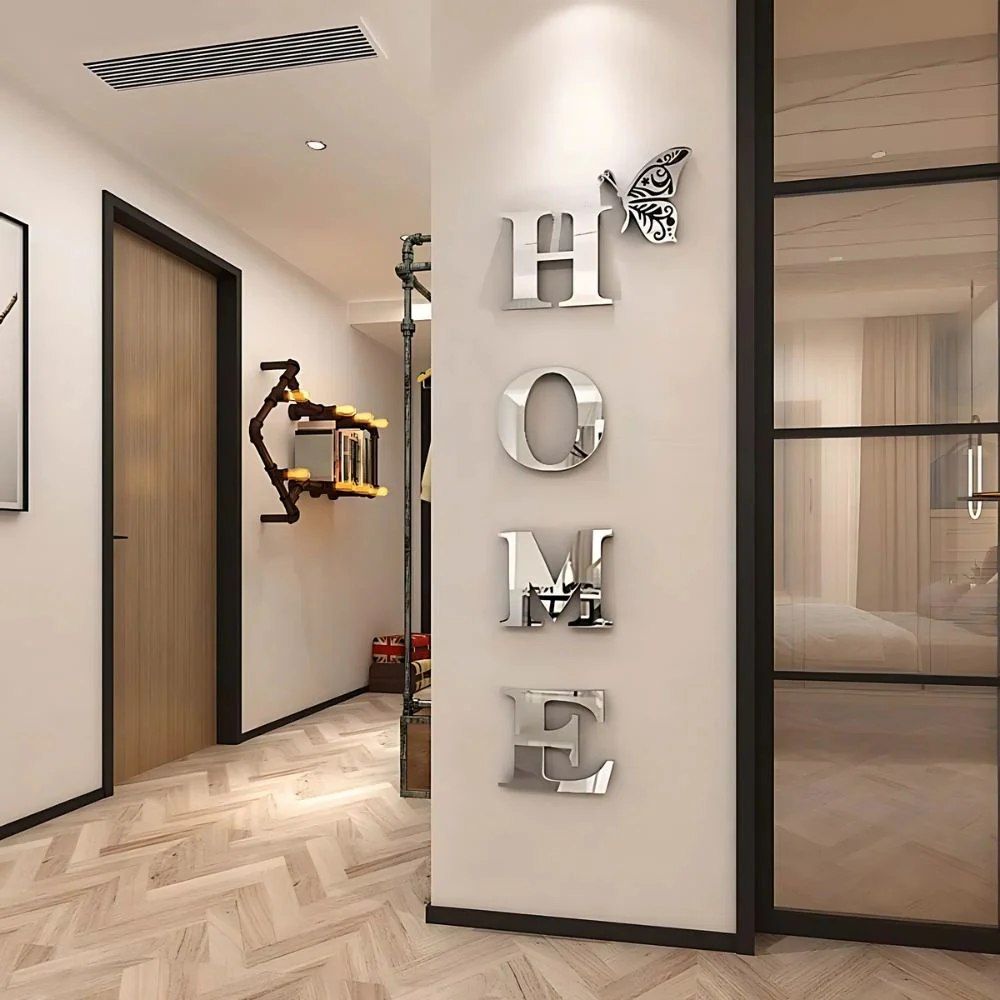 Home Entrance 3D Mirror Wall Sticker Decor - Image 2