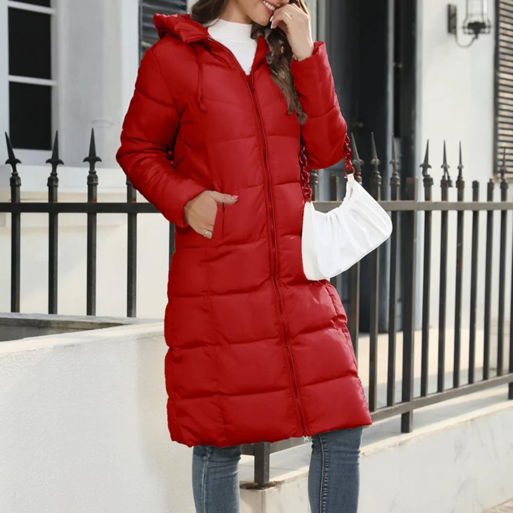 Hooded, long, down jacket, ladies' jacket - Image 2