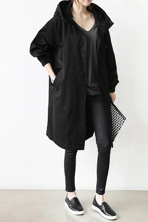 Hooded Waterproof Trench Coat - Image 2
