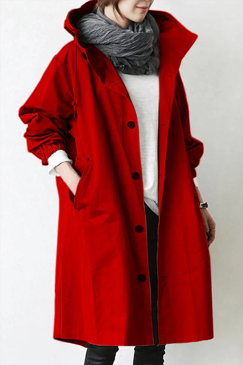 Hooded Waterproof Trench Coat - Image 6
