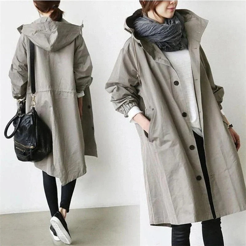 Hooded Waterproof Trench Coat - Image 9