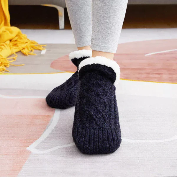 Non Slip Thermal Socks for Women Indoor Warm Fleece Grip Socks - Image 3
