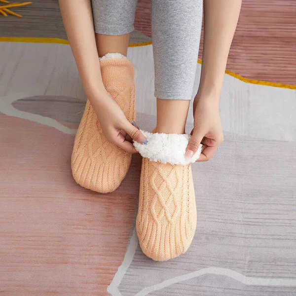 Non Slip Thermal Socks for Women Indoor Warm Fleece Grip Socks - Image 5