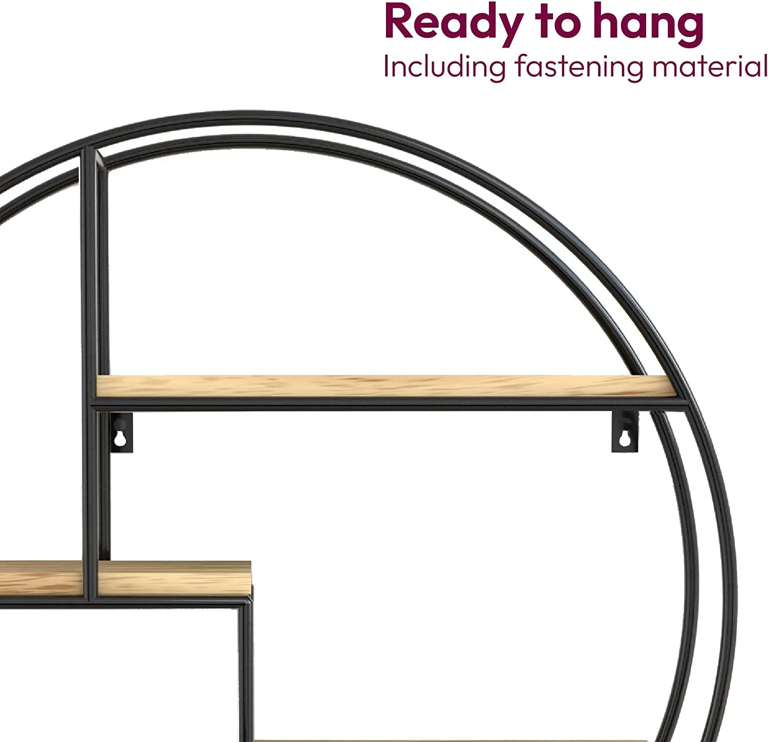 Industrial round wall shelf - Image 2