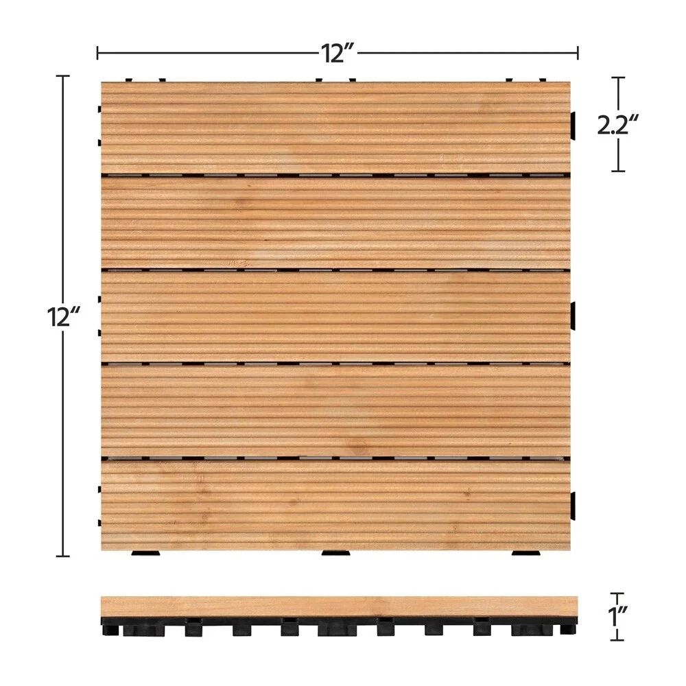 Interlocking Outdoor Patio Wood Flooring Deck Tiles 27Pcs - Image 3