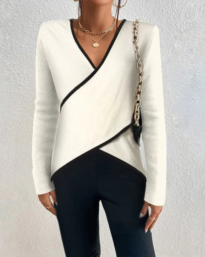 Ivory V-neck sweater - Image 4