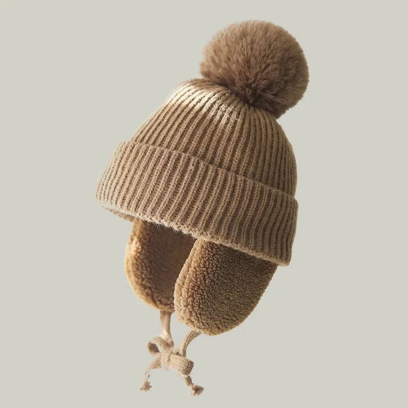 Kids Knit Beanie Winter Hat with Earflaps - Image 2