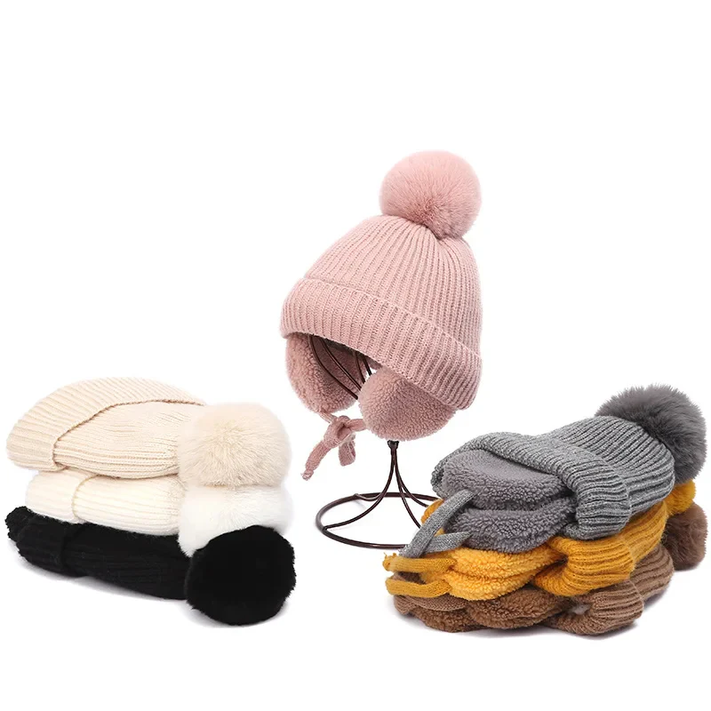 Kids Knit Beanie Winter Hat with Earflaps - Image 4