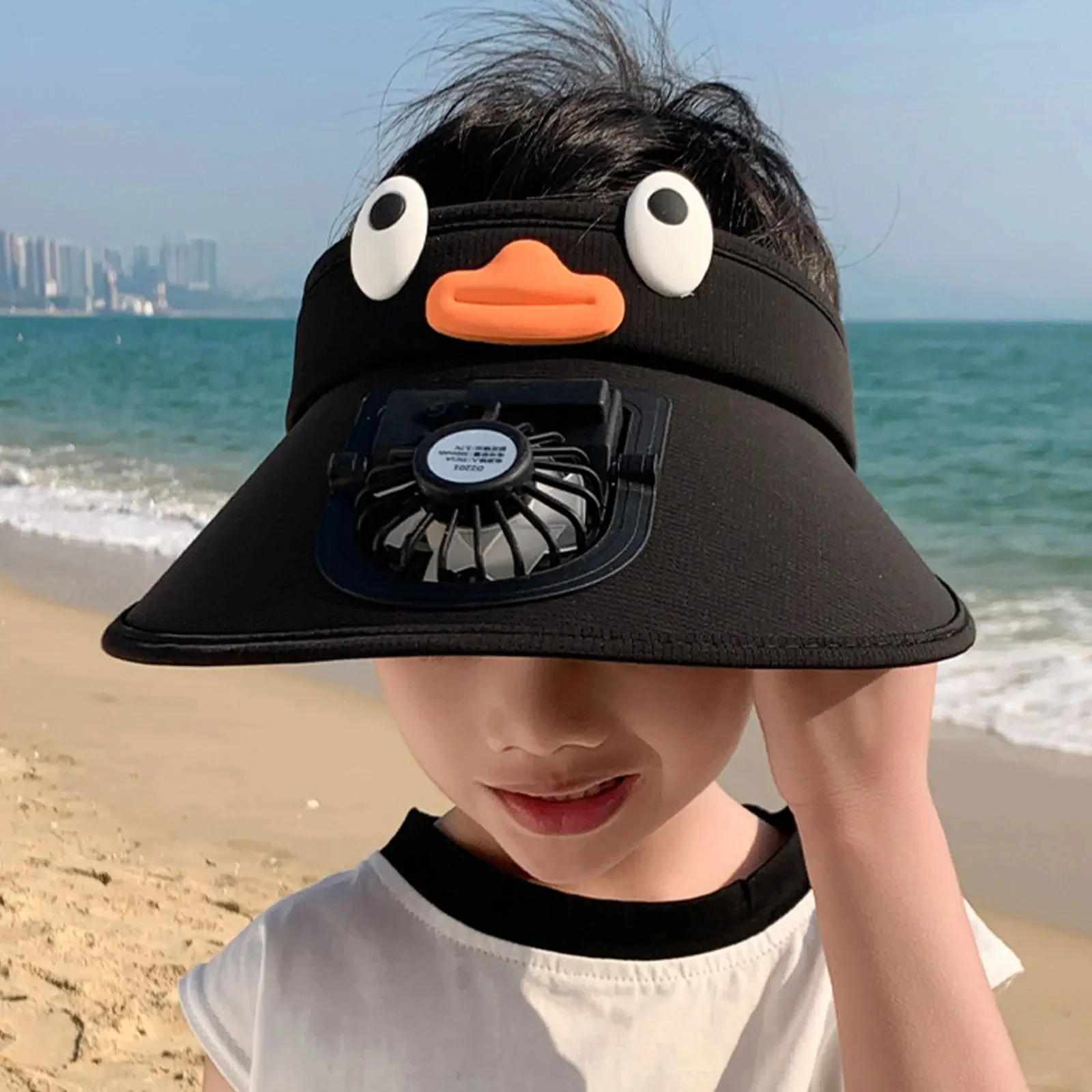 Kids Sun Visor Hat with Cooling Fan Hat - Image 2