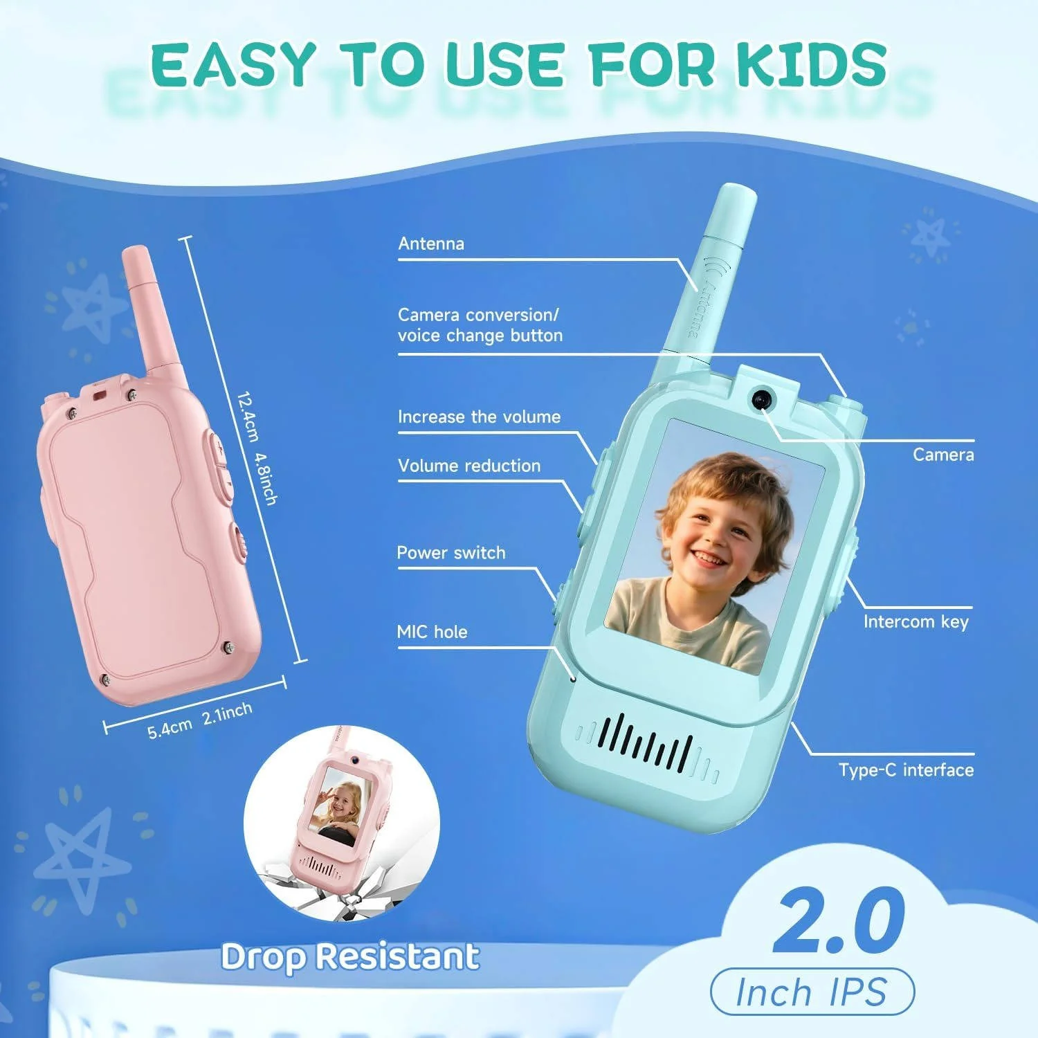 Kids Walkie Talkies Video Voice & Chat 2 Set - Image 4