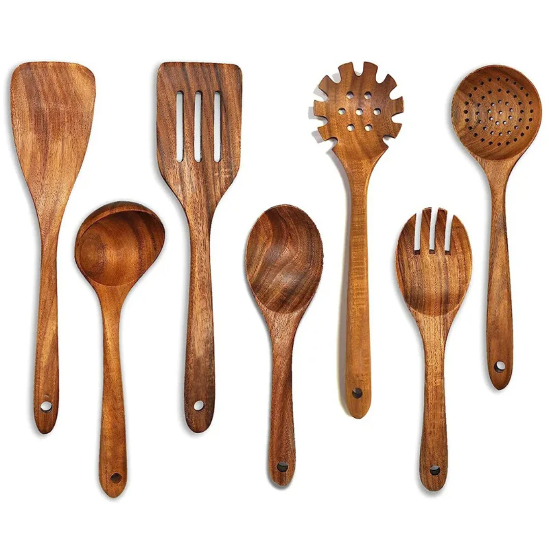 Kitchen set made of natural teak wood - Image 2