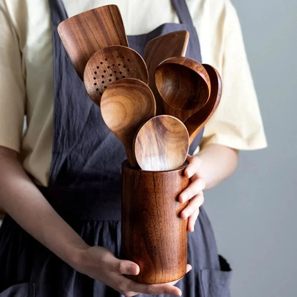 Kitchen set made of natural teak wood - Image 6