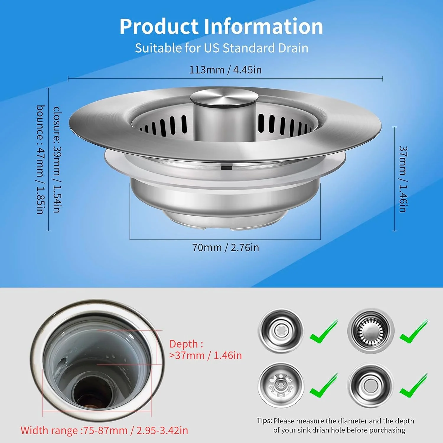 Kitchen Sink Drain Strainer - Image 4
