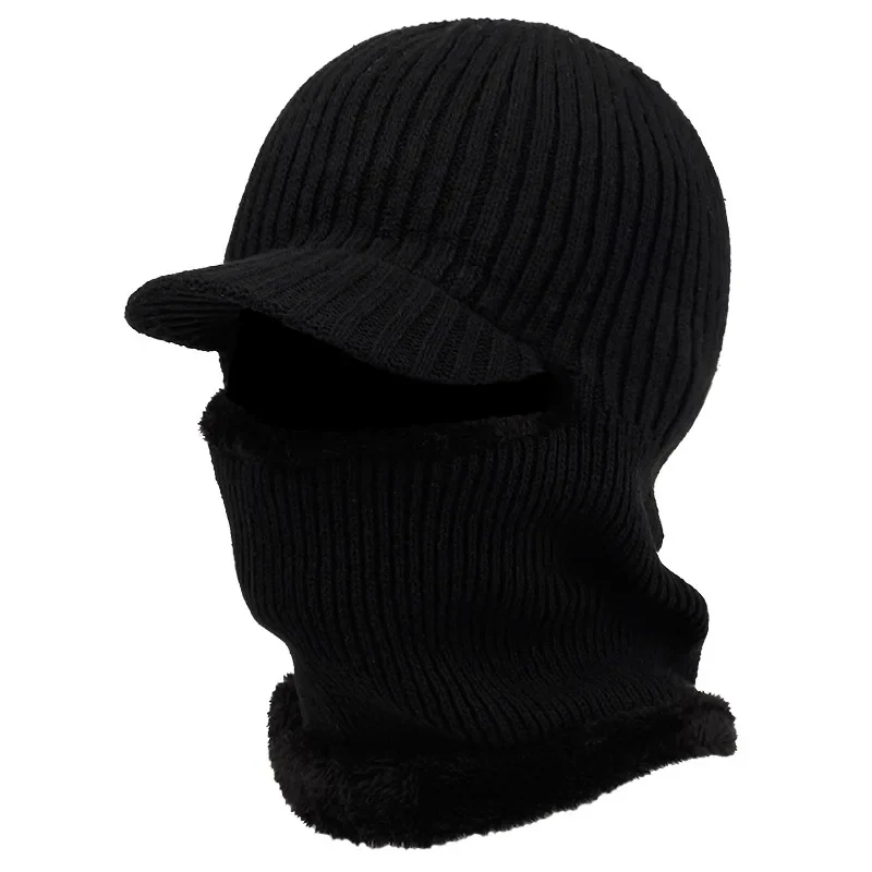 Knit Beanie Balaclava with Visor - Image 2