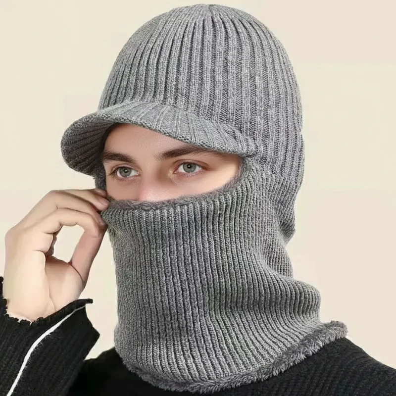 Knit Beanie Balaclava with Visor - Image 4