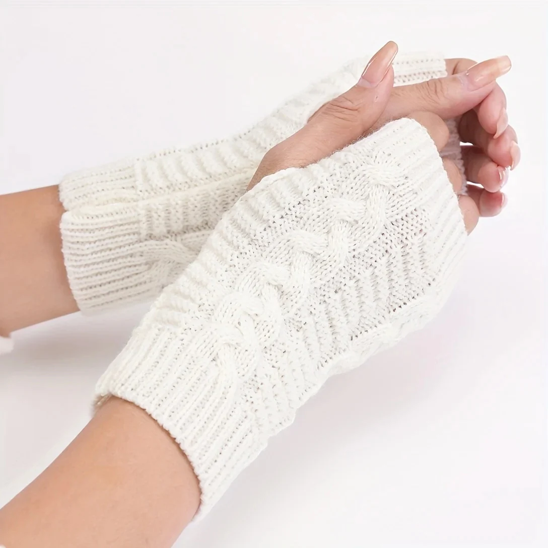 Knit Womens Winter Fingerless Gloves - Image 5