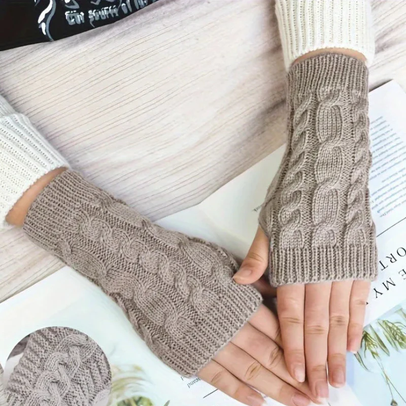 Knit Womens Winter Fingerless Gloves - Image 8