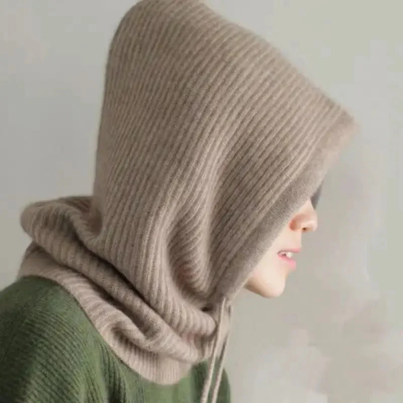Knitted Hooded Balaclava Hat Neck Warmer - Image 2