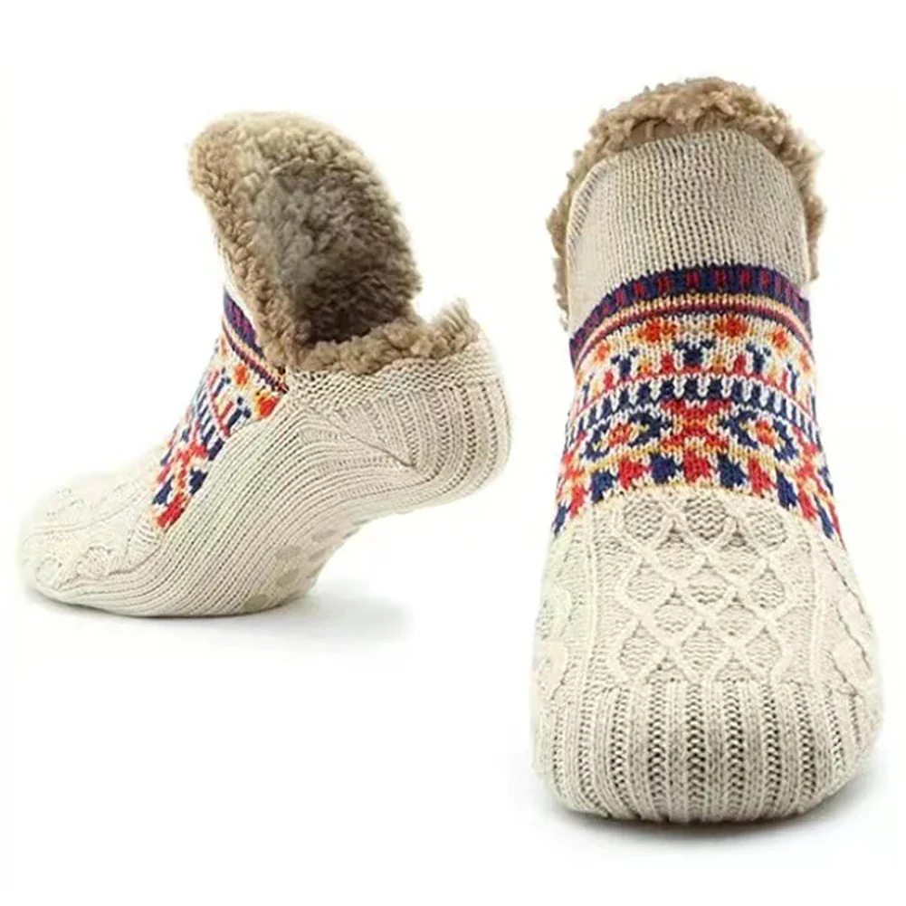 Knitted Slipper Socks with Fleece Lining - Image 5