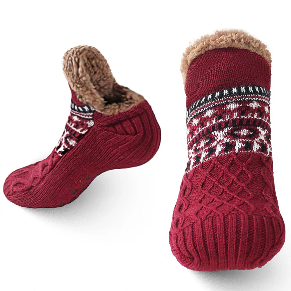 Knitted Slipper Socks with Fleece Lining - Image 7