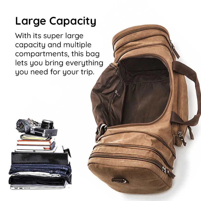 Large Capacity Canvas Travel Bag - Image 10