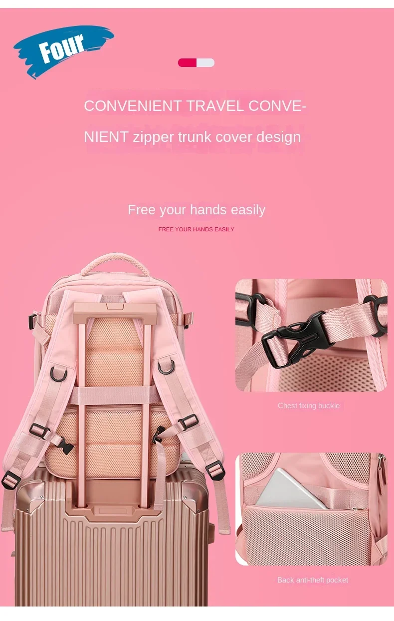 Travel Carry On Backpack With Shoe Compartment - Image 4
