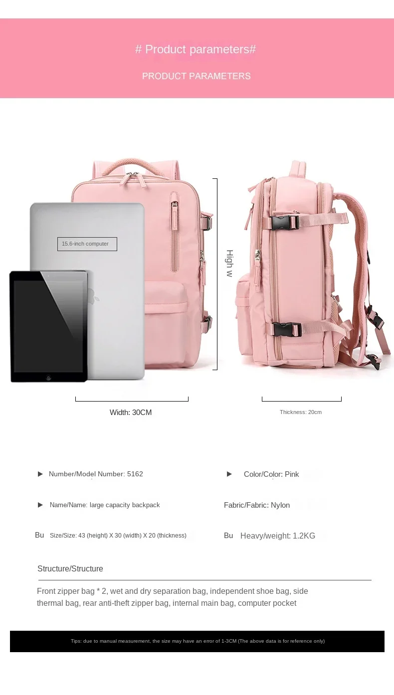 Travel Carry On Backpack With Shoe Compartment - Image 7