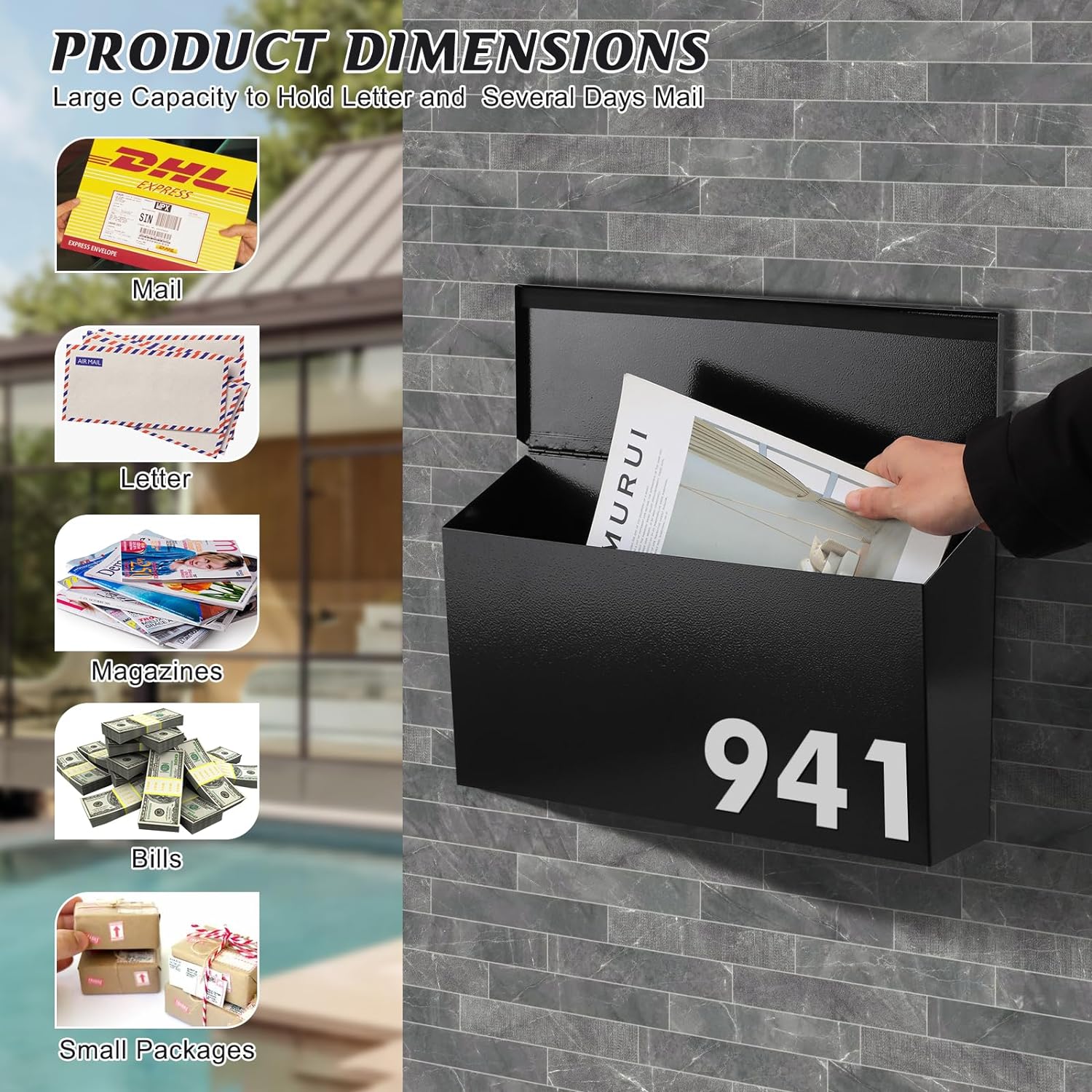 Large Capacity Wall-Mount Mailbox - Image 2