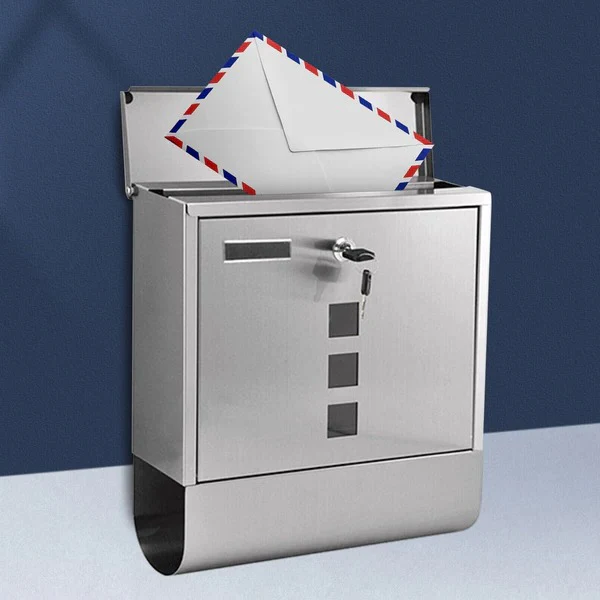 Large Heavy Duty Wall Mounted Vertical Home Metal Lockable Mailbox