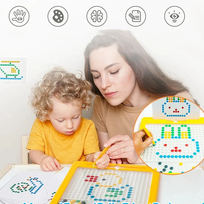 Large Magnetic Drawing Pad for Kids Montessori Magnetic Dots Board - Image 4