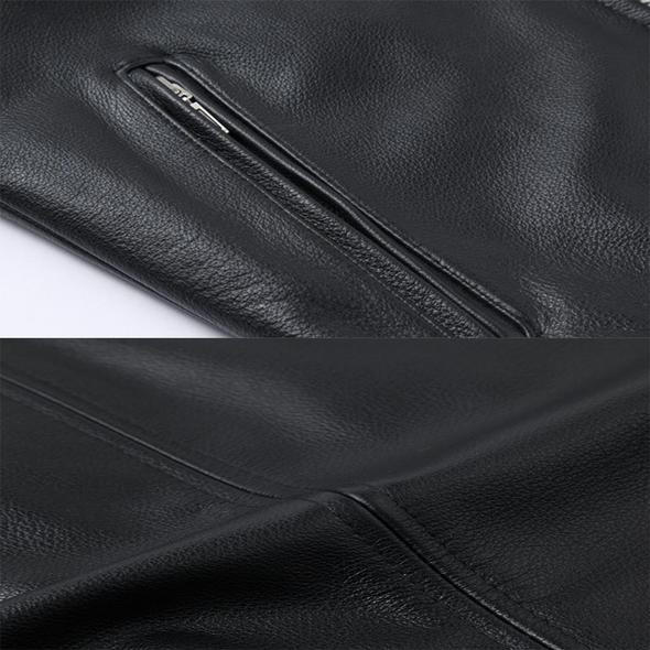 Leather Biker Collar Jacket - Image 7