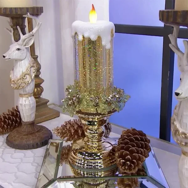 LED Christmas Candles Rechargeable With Glitter - Image 4
