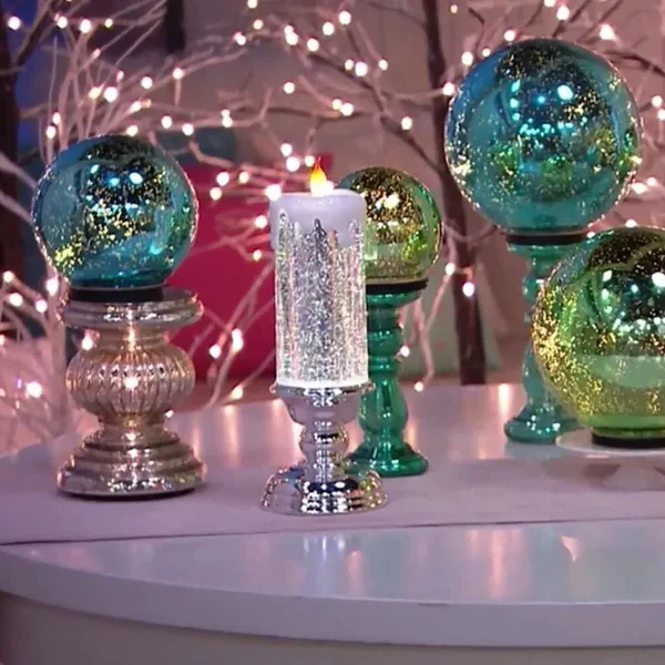 LED Christmas Candles Rechargeable With Glitter - Image 5