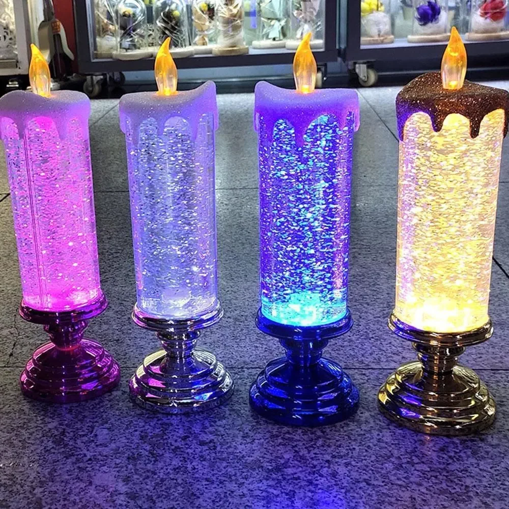 LED Christmas Candles Rechargeable With Glitter - Image 7