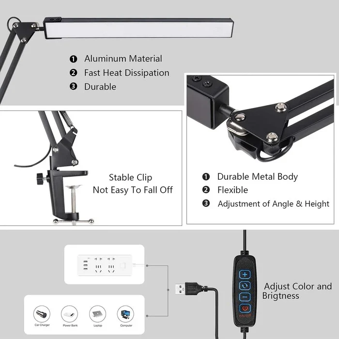 LED Desk Lamp with Clamp - Image 10