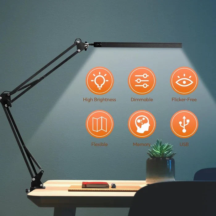 LED Desk Lamp with Clamp - Image 5