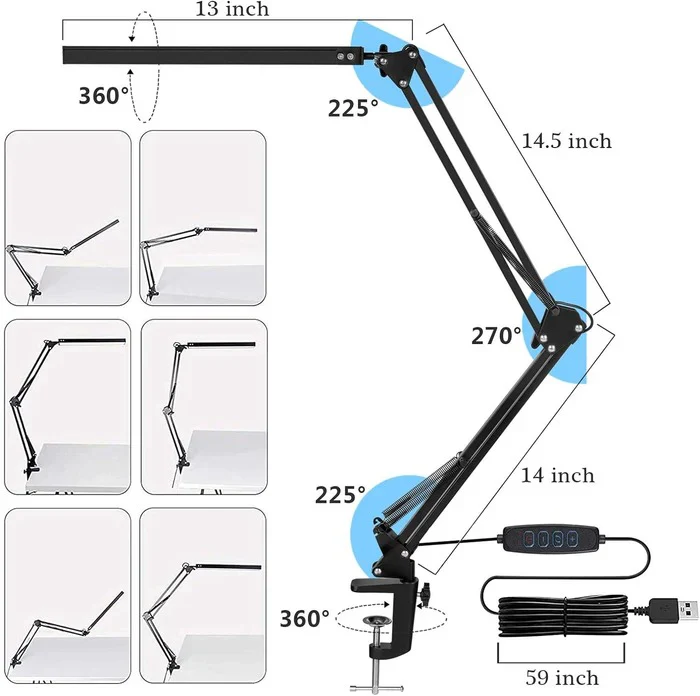 LED Desk Lamp with Clamp - Image 9