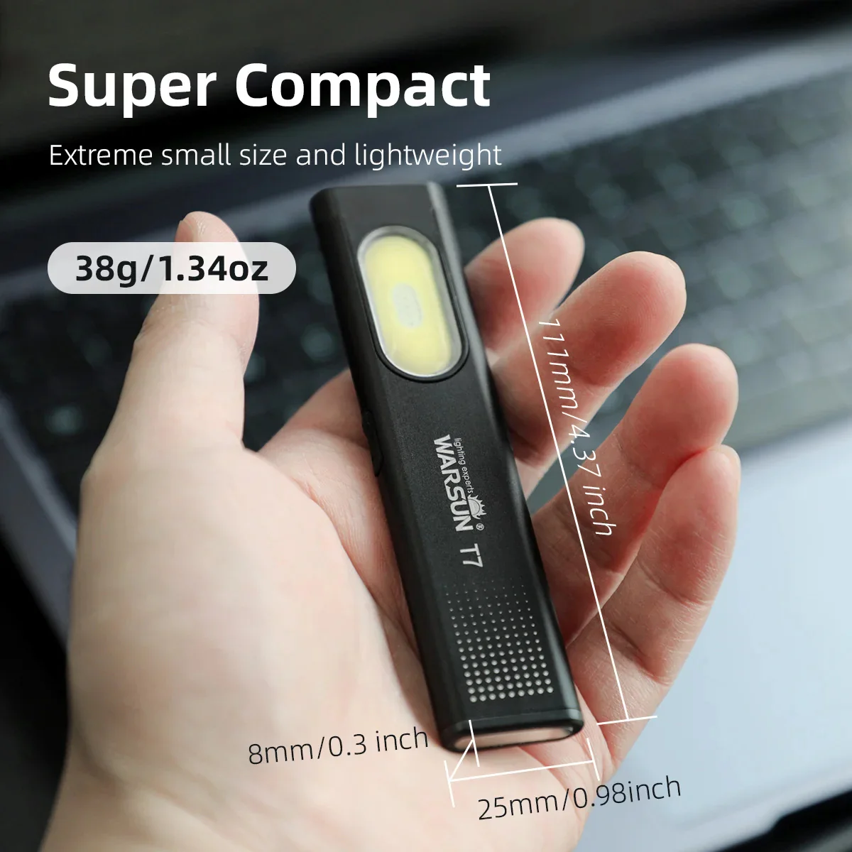LED Keychain Flashlight with Magnet - Image 2