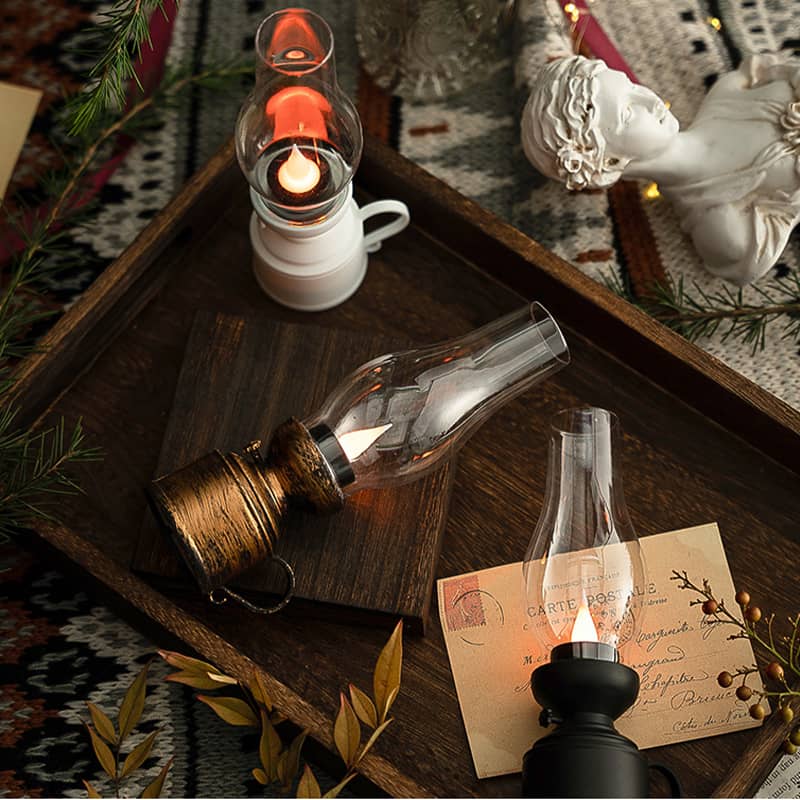 Led Vintage Kerosene Lamp, Electronic Swinging Candle - Image 4
