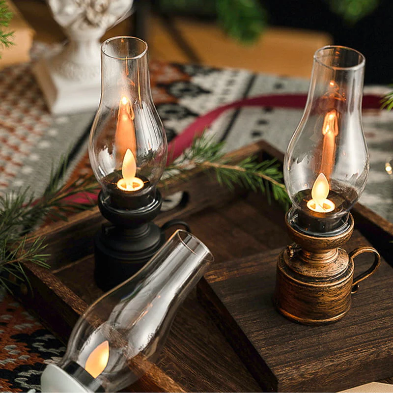 Led Vintage Kerosene Lamp, Electronic Swinging Candle - Image 5