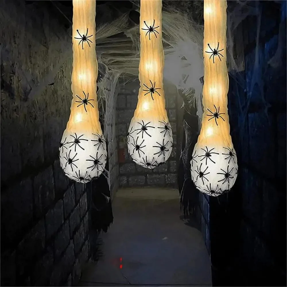 Light Up Spider Egg Sacs Halloween Decor Hanging Prop - Image 4