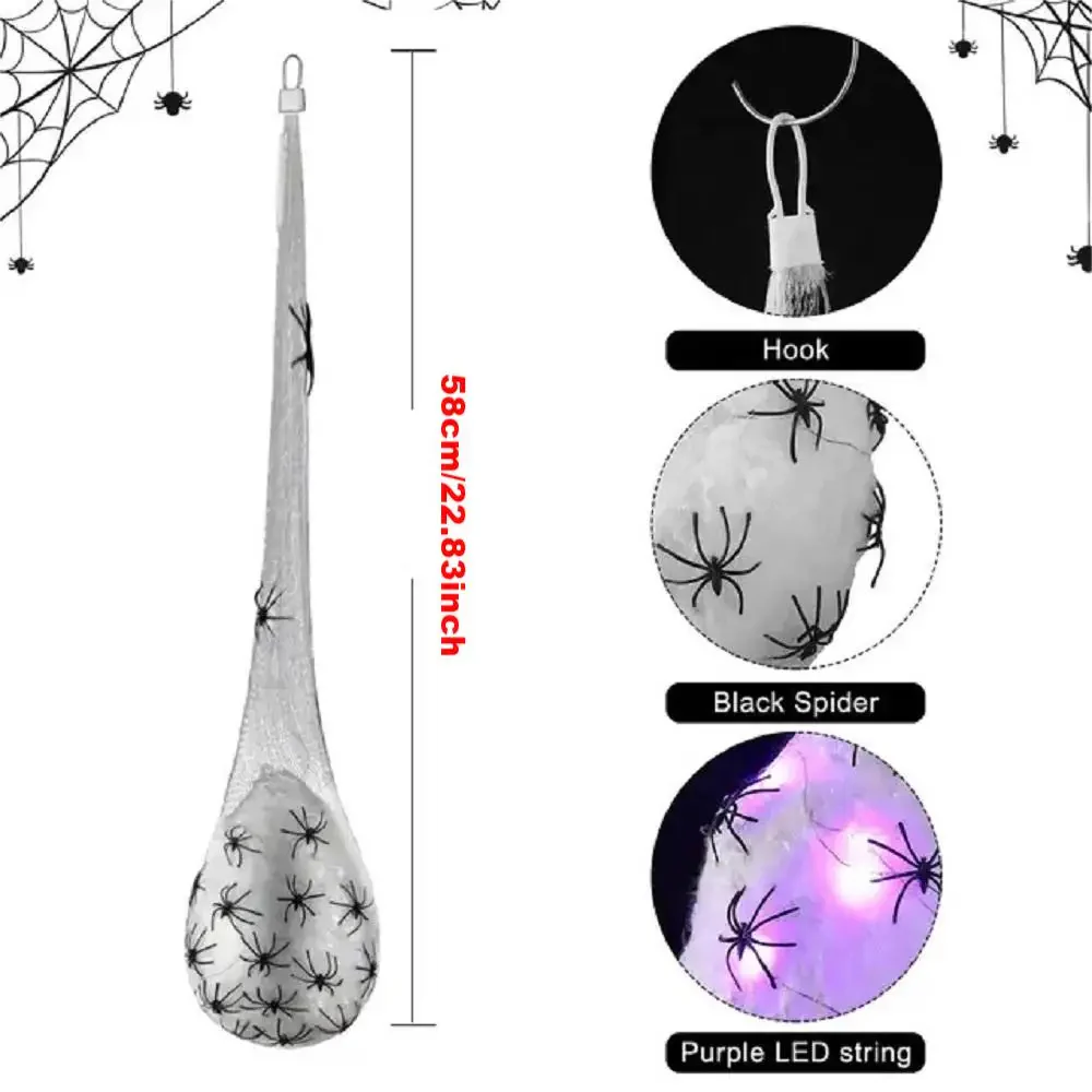 Light Up Spider Egg Sacs Halloween Decor Hanging Prop - Image 5